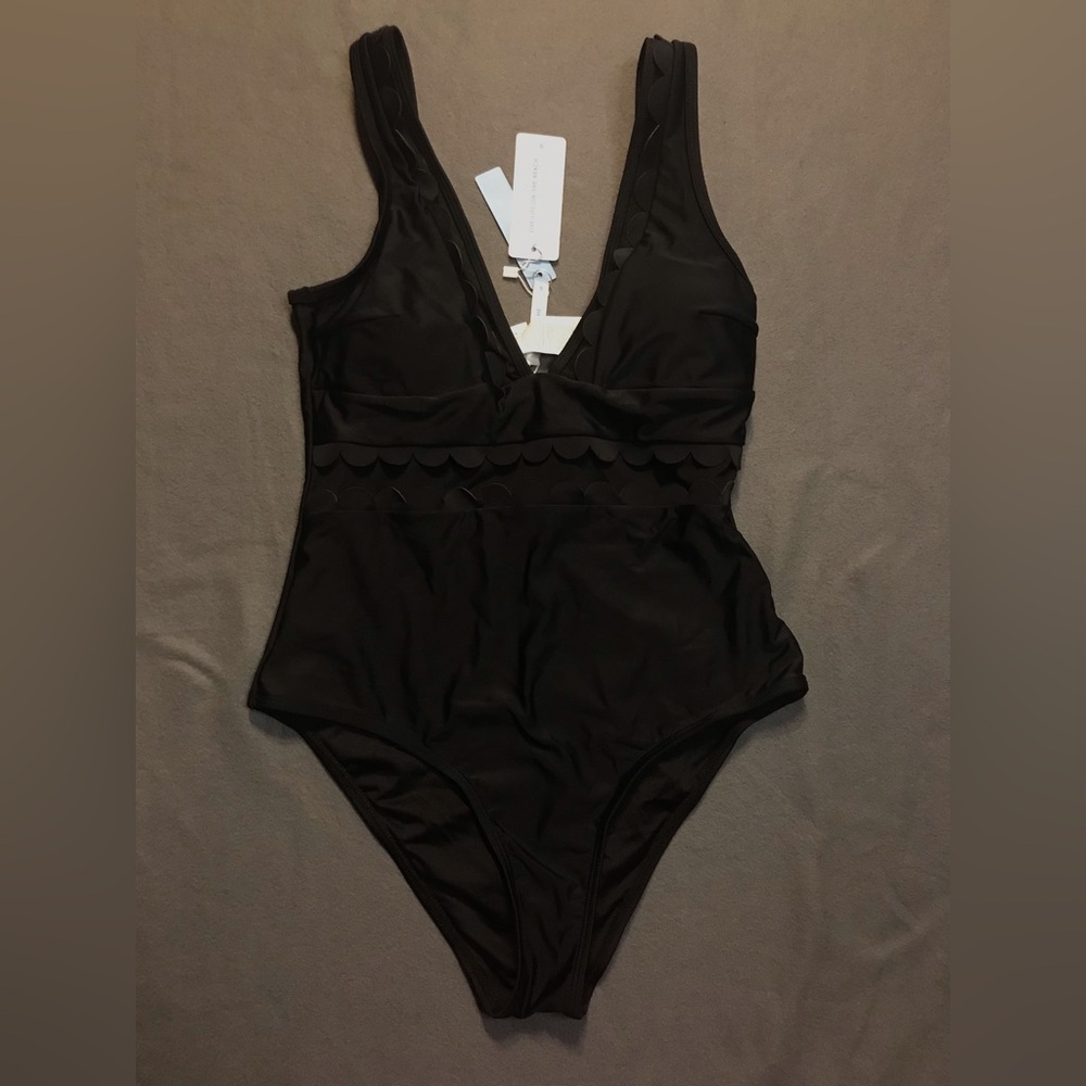 NWT Cupshe Scalloped Edge Mesh Cutout Swimsuit